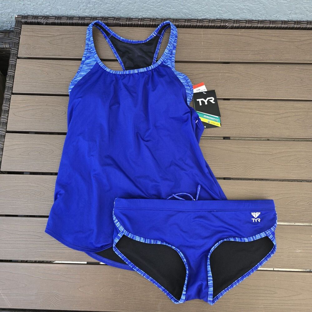 TYR Womens Velvet Blue Sonoma 2 N 1 Tank W/ Hipkini Size S NEW